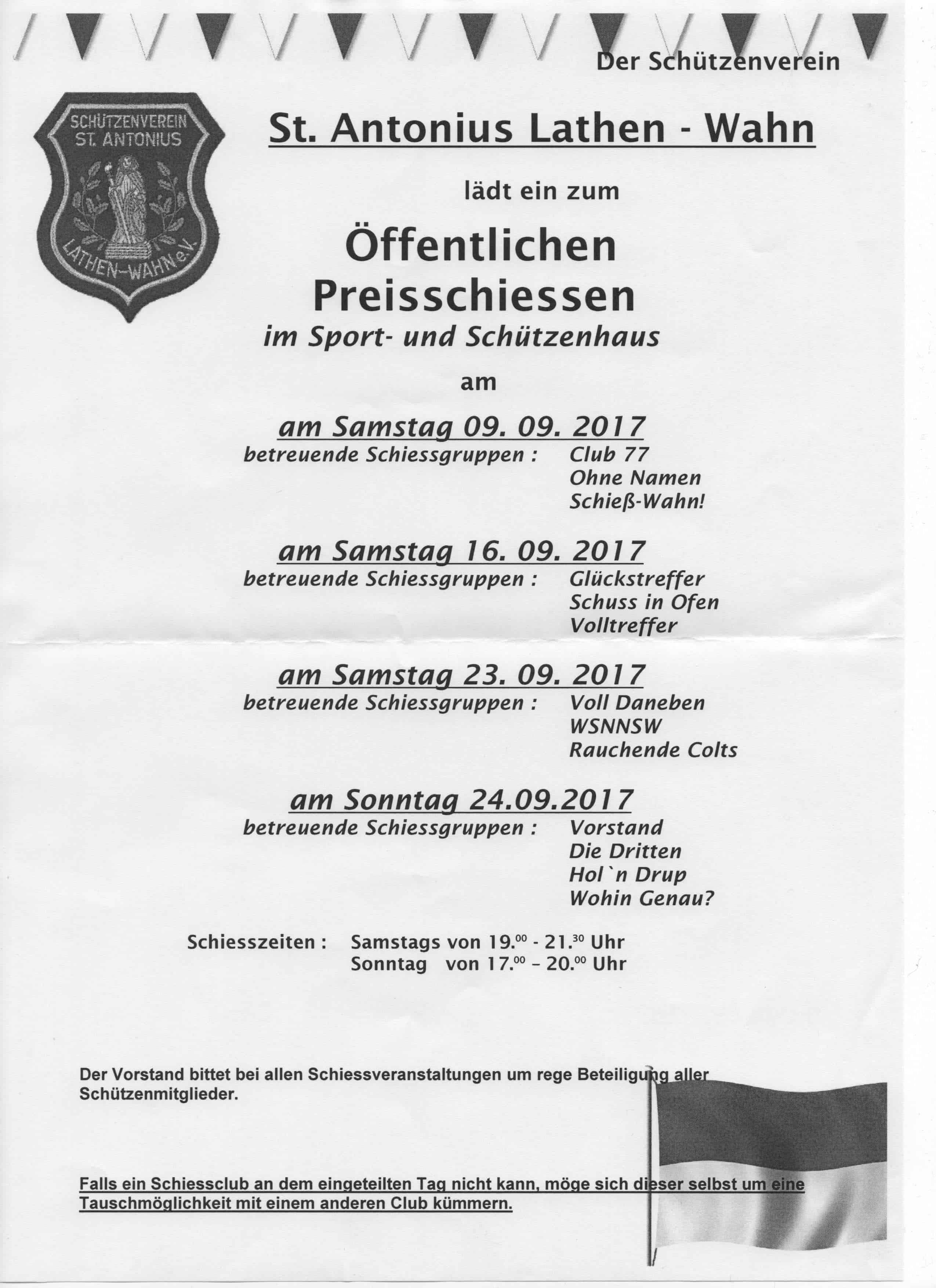 Öffentliches Preisschiessen 2017